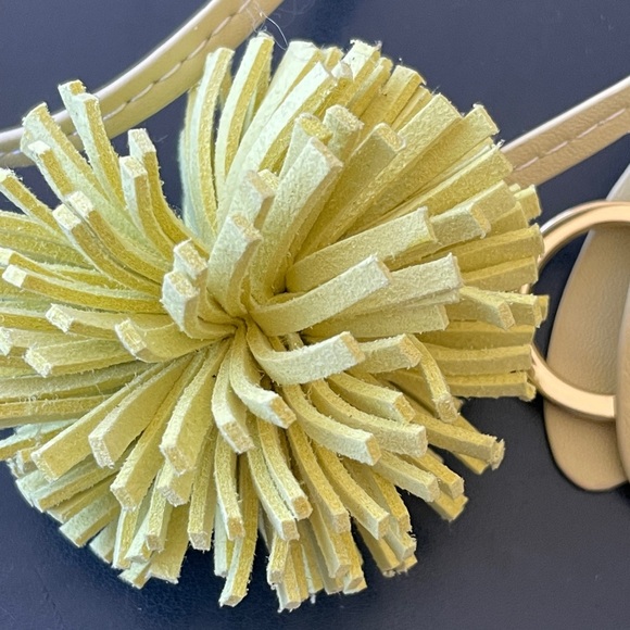 Miu Miu Lemon Yellow Pom-Pom Bag Charm with Leather Strap - Picture 3 of 3